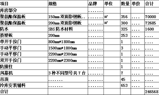 冷庫設計報價參考圖1